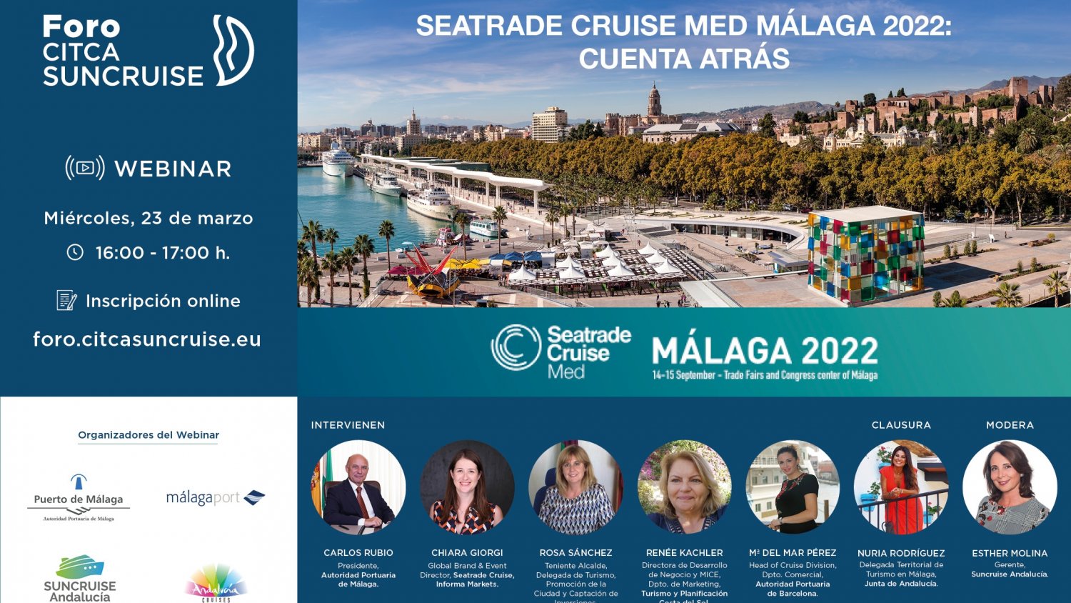 Málaga acoger la webinar 'Seatrade Cruise Med 2022: cuenta atrás'