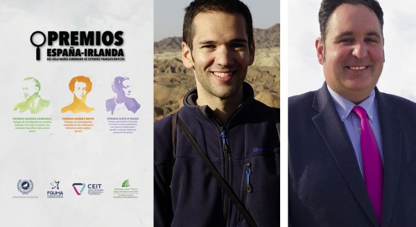 UMA.- Los investigadores Víctor Calderón y Salvador David Pérez, ganadores del AMZET
