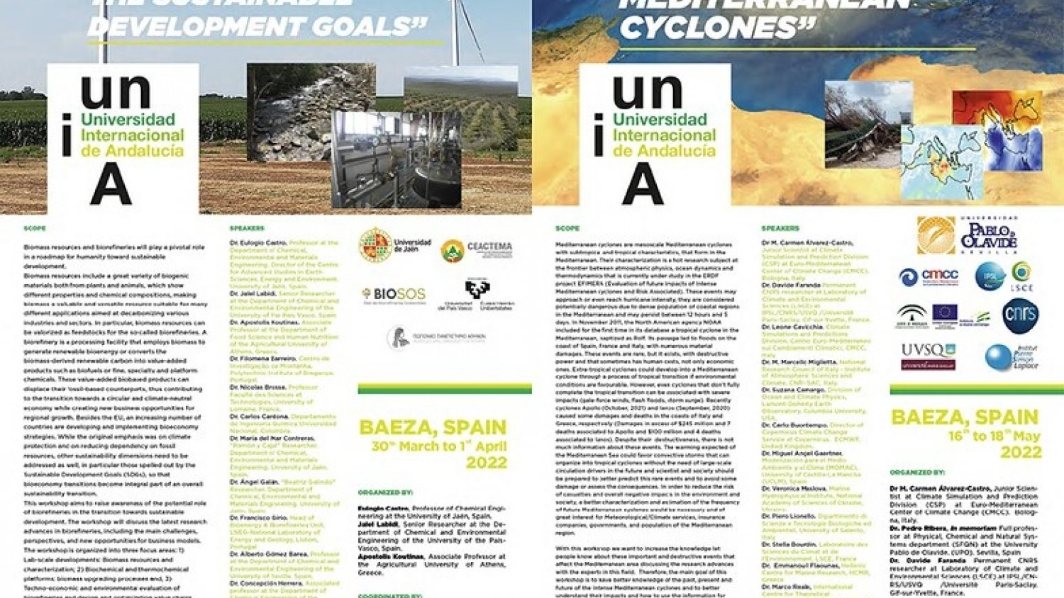 UNIA realizará dos encuentros científicos internacionales sobre Medio Ambiente en 2022