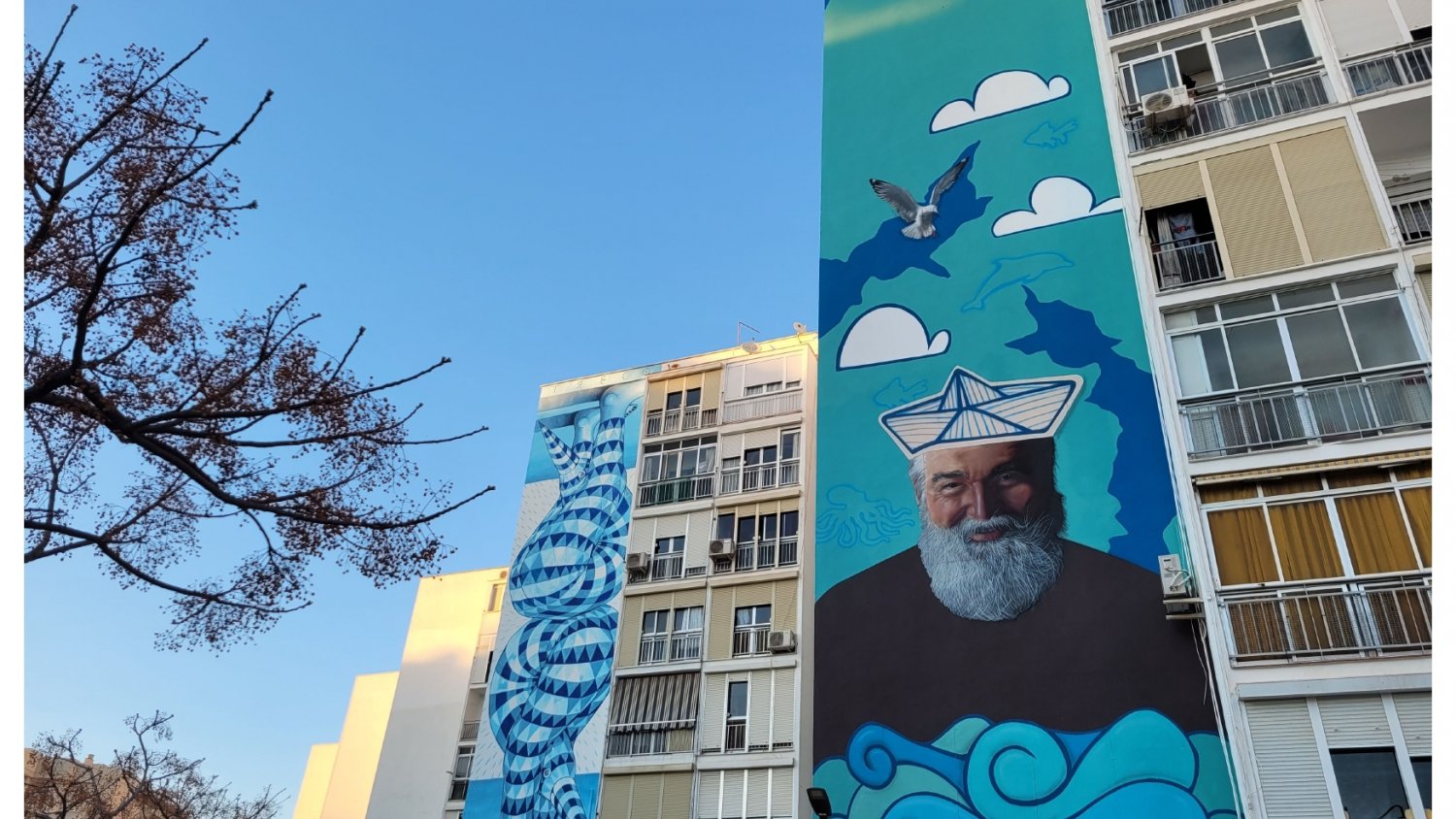 Estepona inaugura un nuevo mural  ´El Pescador Moderno` realizado por Juan Pineda