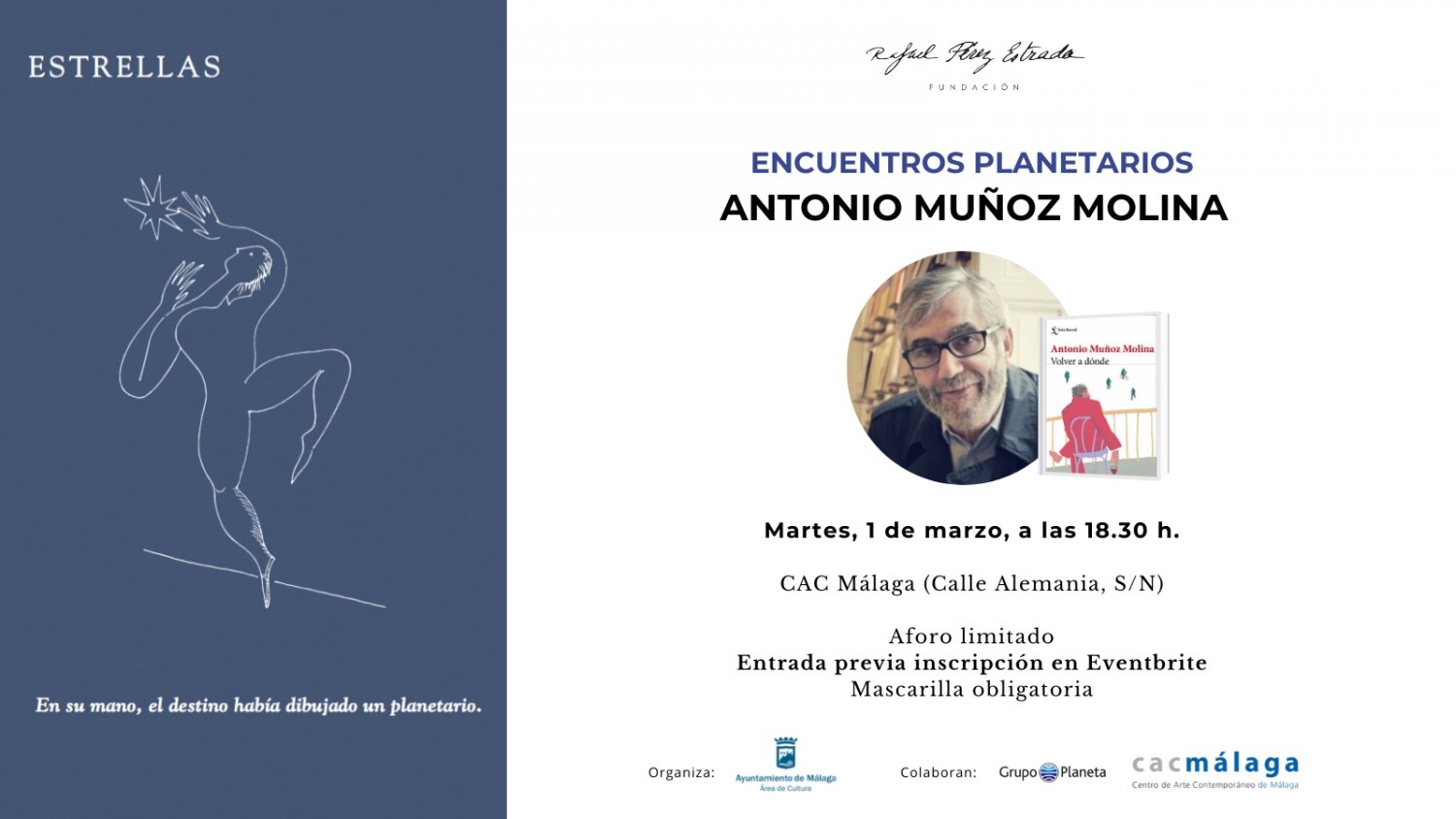 Antonio Muñoz Molina presenta en la Fundación Rafael Pérez Estrada su obra 'Volver a dónde'