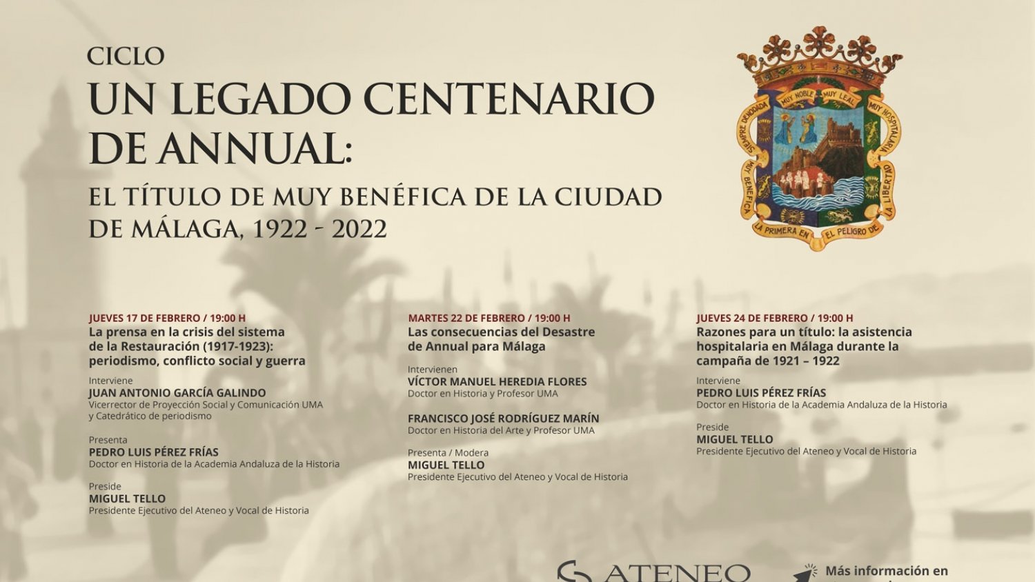 El Ateneo aborda la repercusión en Málaga del 'Desastre  de Annual'