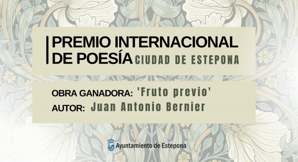 Juan Antonio Bernier recibirá el I Premio Internacional de Poesía ‘Ciudad de Estepona’