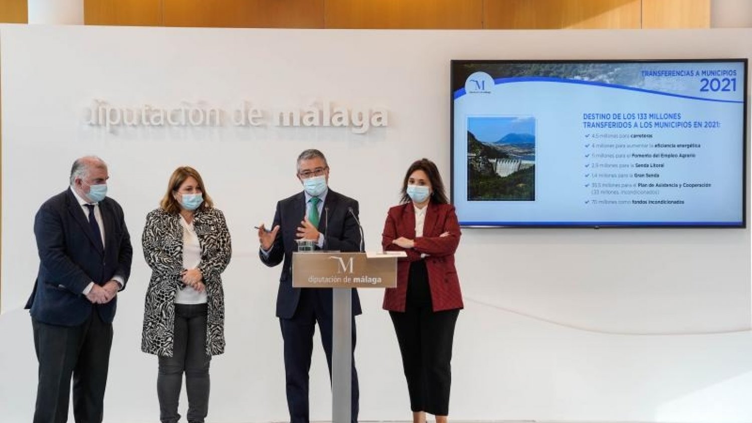 Diputación transfiere a los ayuntamientos la cifra récord de 133 millones de euros en 2021