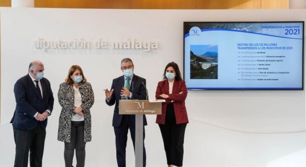 Diputación transfiere a los ayuntamientos la cifra récord de 133 millones de euros en 2021