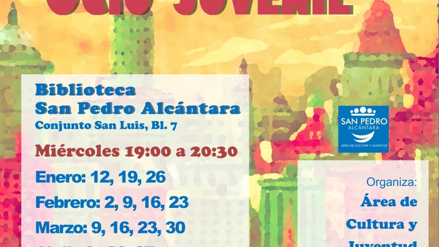 El Área de Cultura de San Pedro Alcántara abre la inscripción para el Club de Lectura