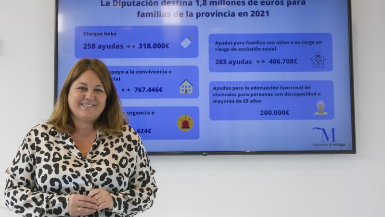 Diputación destina 1,8 millones de euros a ayudas a familias en 2021
