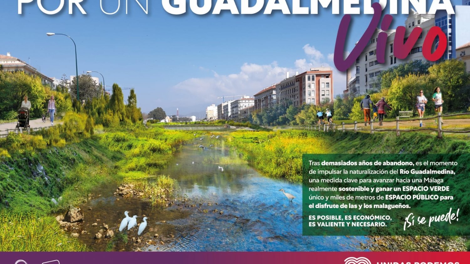 Unidas Podemos reclama a De la Torre que se acoja a una subvención del Gobierno para la renaturalización del Guadalmedina