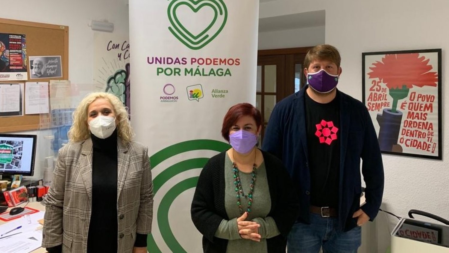 La confluencia de IU y Podemos en el Ayuntamiento pasa a denominarse ‘Unidas Podemos por Málaga’