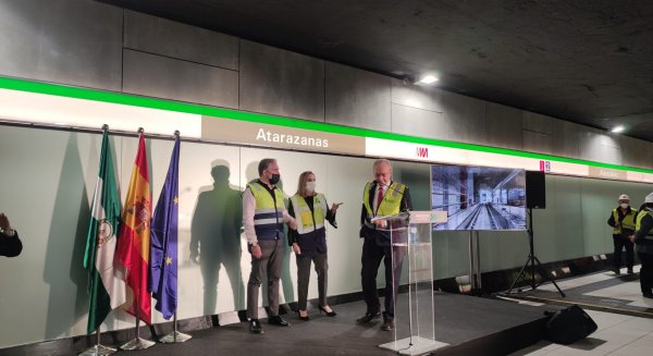 La Consejera de Fomento afirma que las obras del metro de Málaga culminarán en febrero de 2022