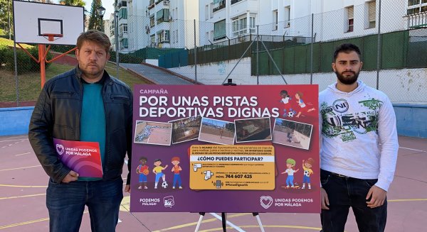 Unidas Podemos inicia una campaña para reclamar “pistas deportivas dignas” en Málaga