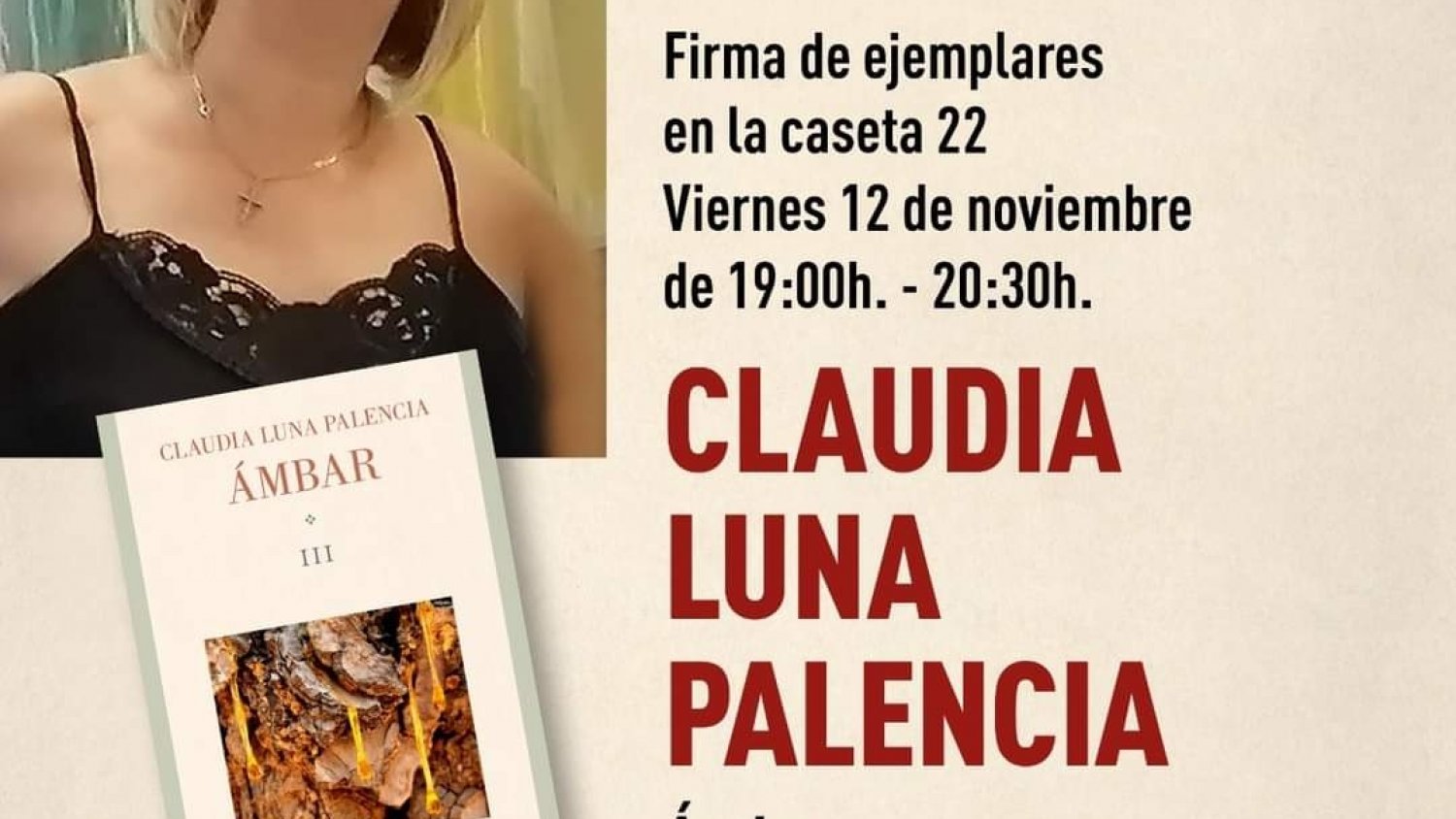 La Feria del Libro acoge a ‘Ámbar’ de Claudia Luna Palencia