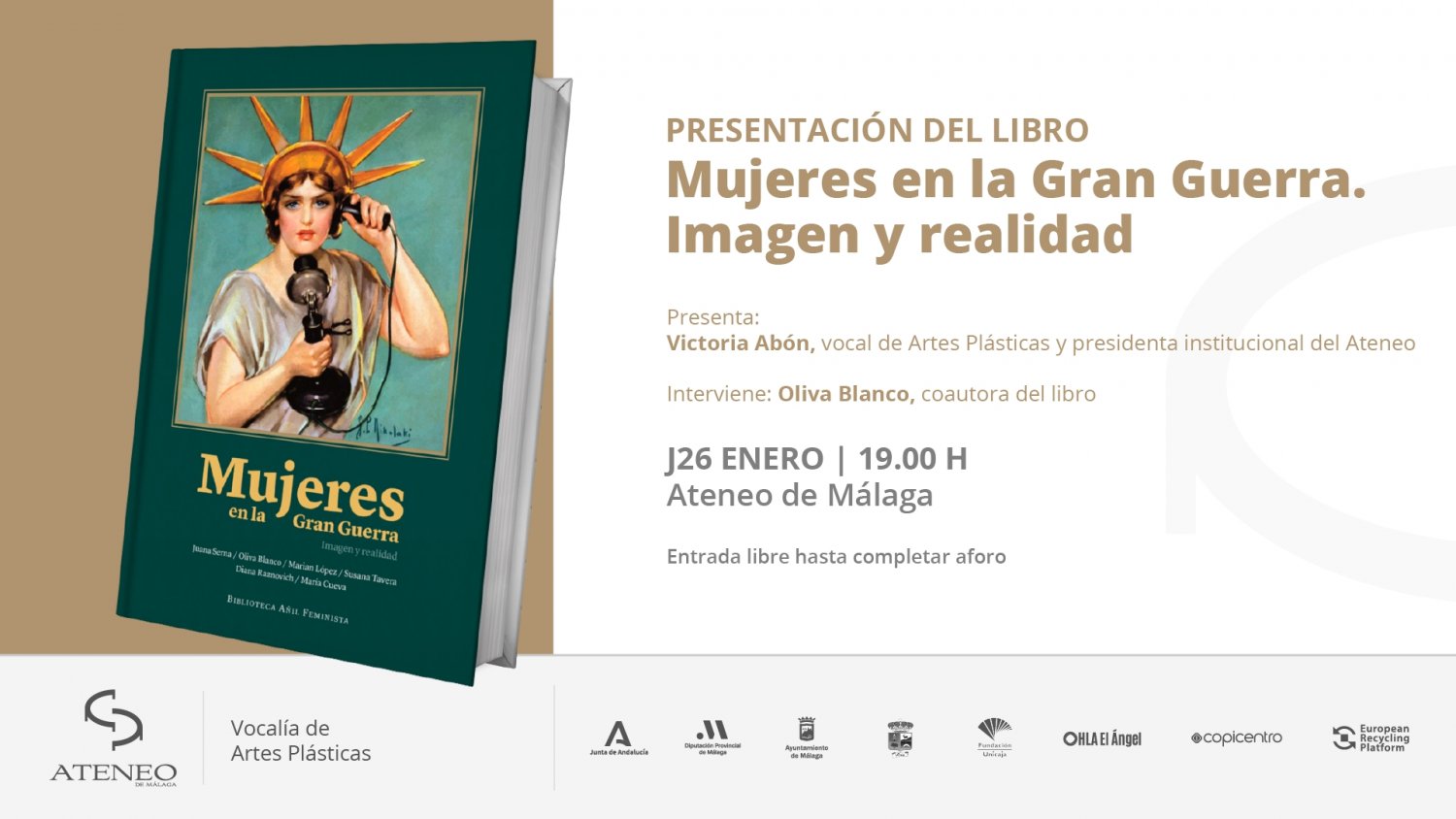 La investigadora Oliva Blanco Corujo presenta en el Ateneo el libro 'Mujeres en la Gran Guerra. Imagen y realidad'