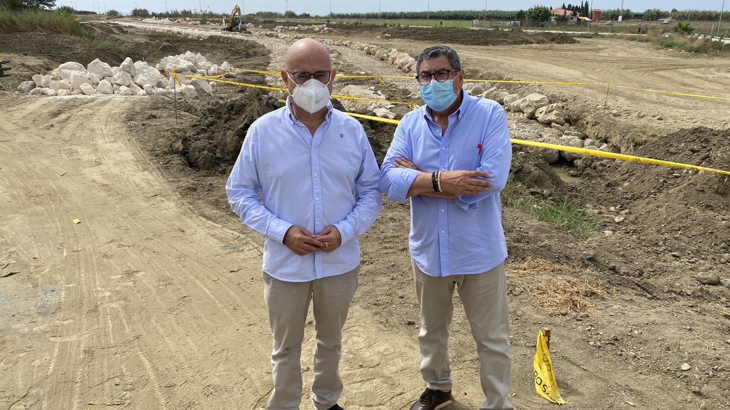 Avanzan en Vélez las obras del muro para los problemas de inundabilidad del SUP T-12 en Torre del Mar