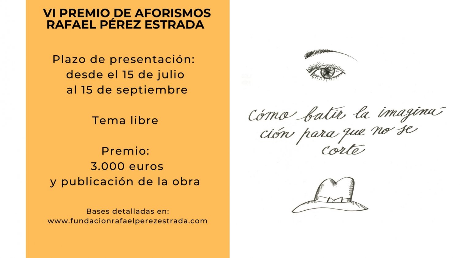 Abierto el plazo del VI Premio de Aforismos 2021 de la Fundación Rafael Pérez Estrada