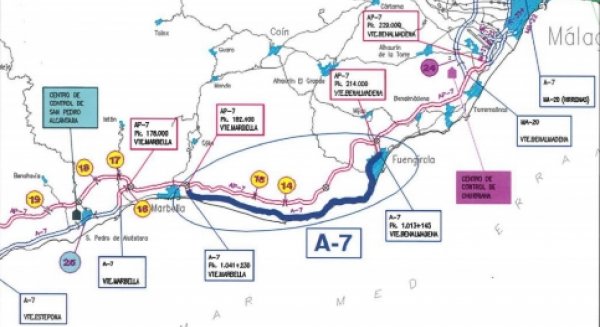 Mitma licita las obras de rehabilitación del firme de la autovía A-7 en Marbella, Mijas y Fuengirola