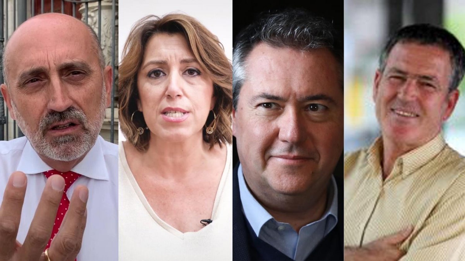Susana Díaz, Juan Espadas, Luis Ángel Hierro y Manuel Pérez García disputan las primarias del PSOE andaluz