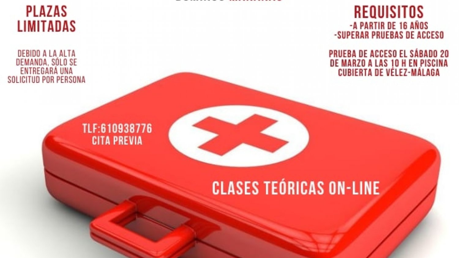 El Ayuntamiento de Vélez-Málaga abre nueva convocatoria del curso de socorrismo bonificado al 50%