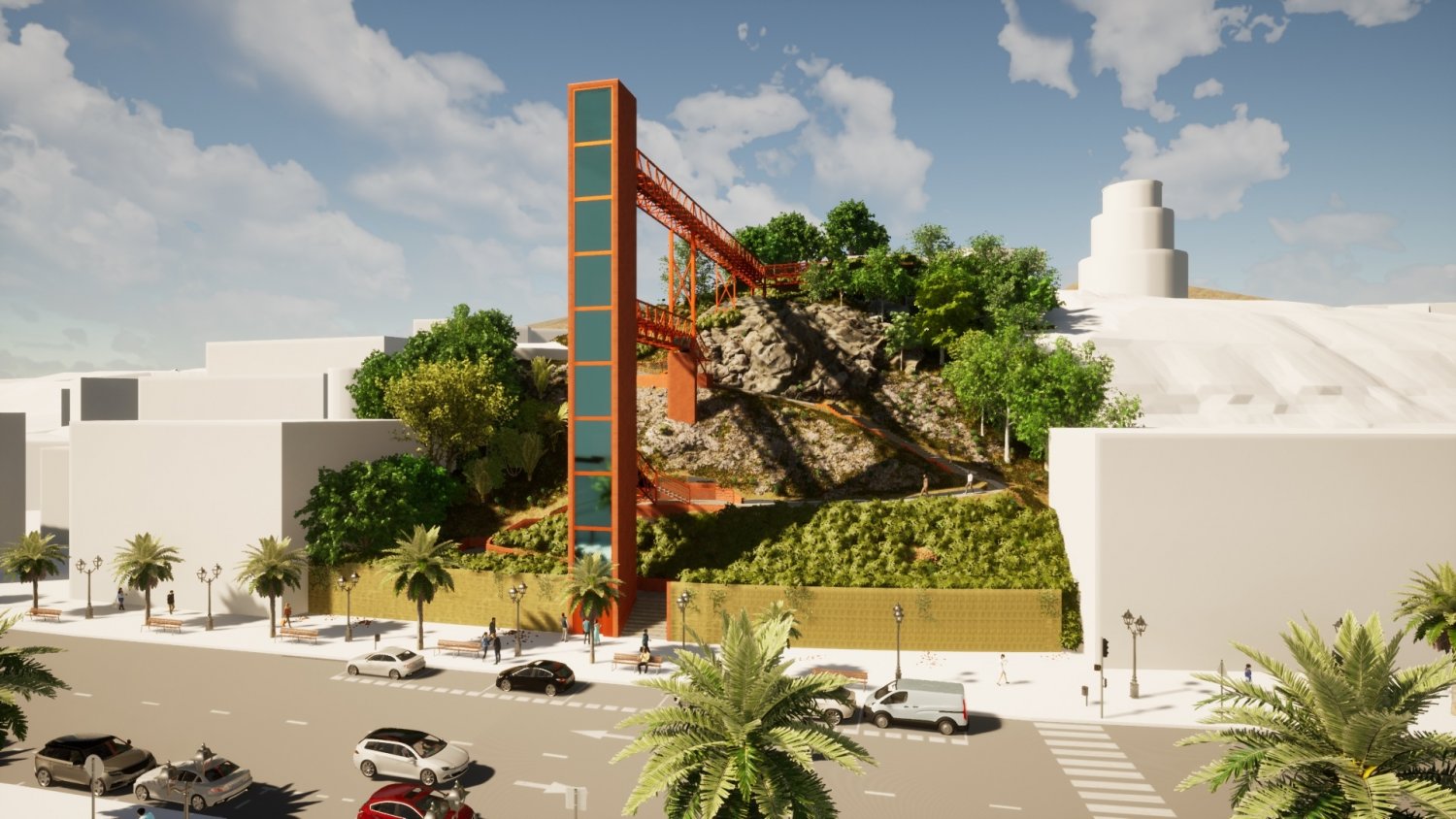 Torremolinos avanza en el ascensor panorámico entre el Parque de la Batería y Carlota Alessandri