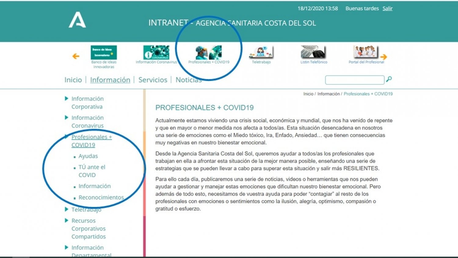 La Agencia Sanitaria Costa del Sol desarrolla el proyecto ‘Cuidándome, te cuido’ para el bienestar emocional