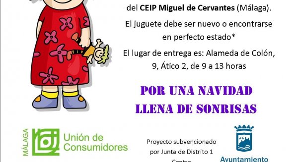 La Unión de Consumidores de Málaga abre la campaña 'Recogida Solidaria de Juguetes 2020'