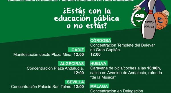 Marea Verde convoca una huelga general de la comunidad educativa el 12 de noviembre