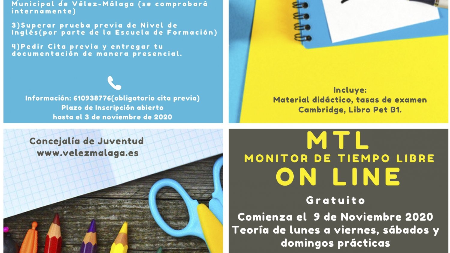 El Ayuntamiento de Vélez-Málaga ofrece formación online y gratuita para favorecer la inserción laboral juvenil