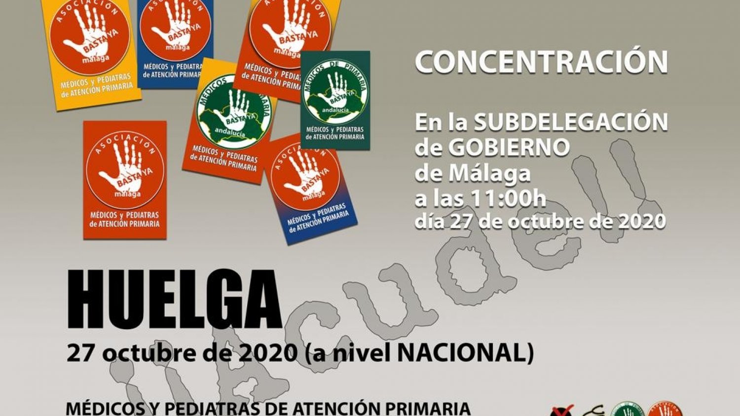 Concentración de médicos y pediatras de Atención Primaria en la Subdelegación del Gobierno en Málaga