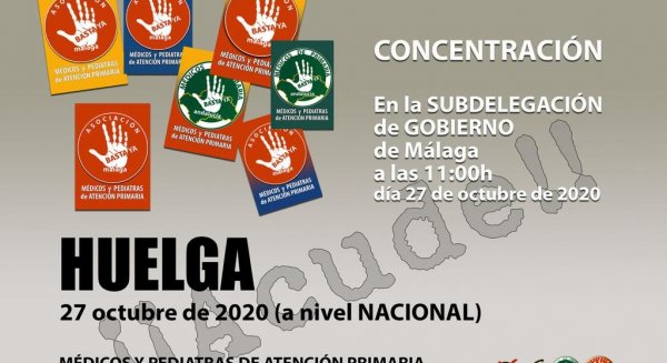 Concentración de médicos y pediatras de Atención Primaria en la Subdelegación del Gobierno en Málaga