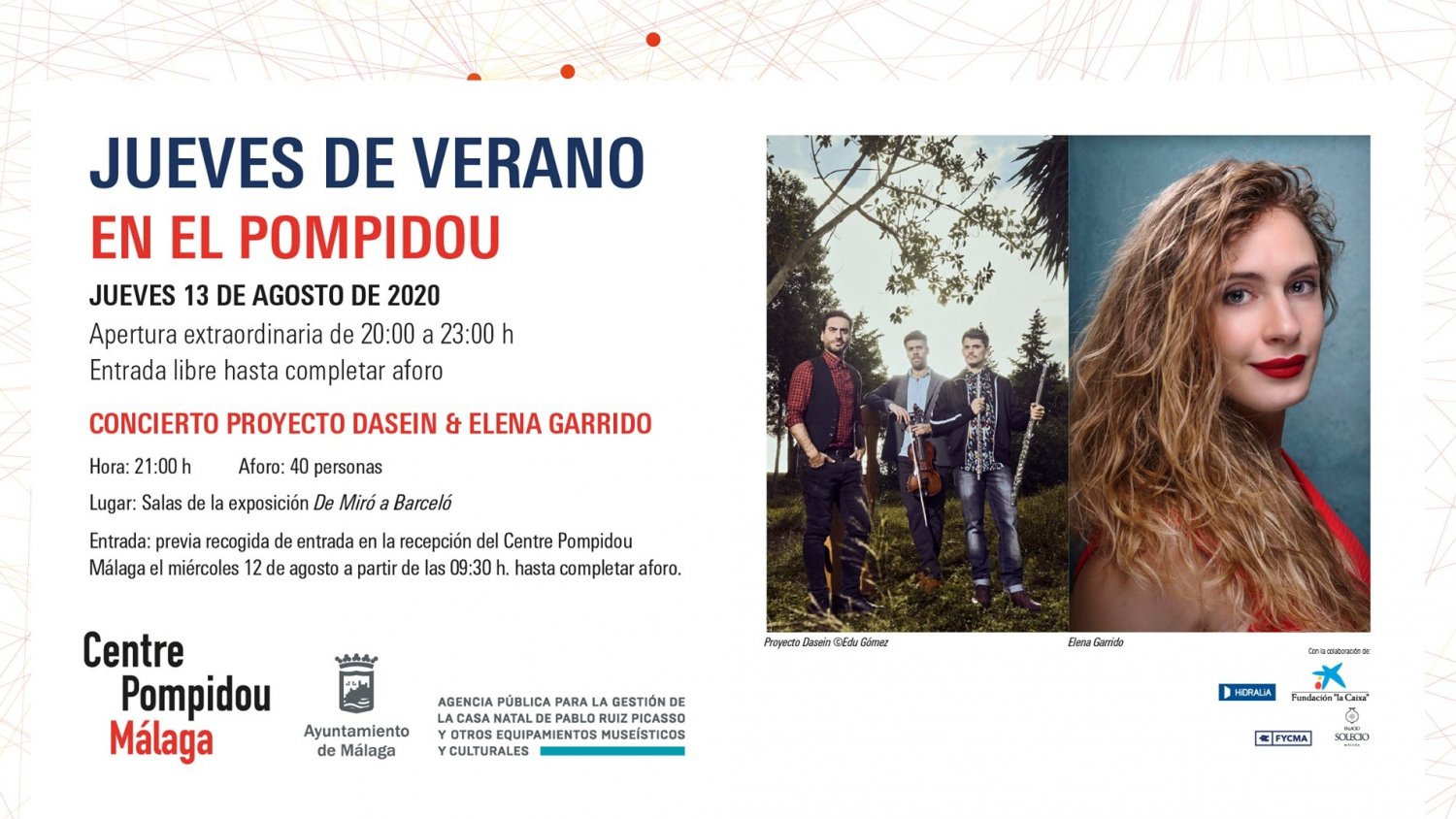 El ciclo ‘Jueves de Verano’ finaliza con el concierto de Proyecto Dasein & Elena Garrido