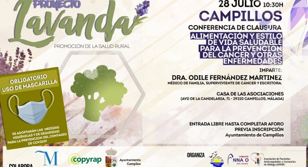 Campillos acoge el 28 de julio una charla sobre estilo de vida saludable para prevenir el cáncer