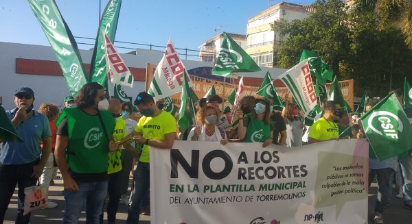 CCOO Málaga apoya la concentración de la plantilla del Ayuntamiento de Torremolinos