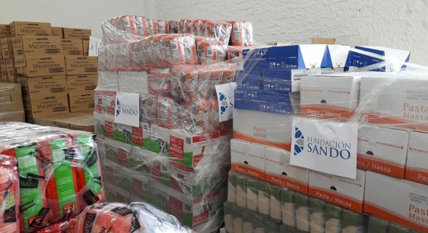 Fundación Sando dona 15.000 kilos de alimentos en la pandemia para atender a familias desfavorecidas
