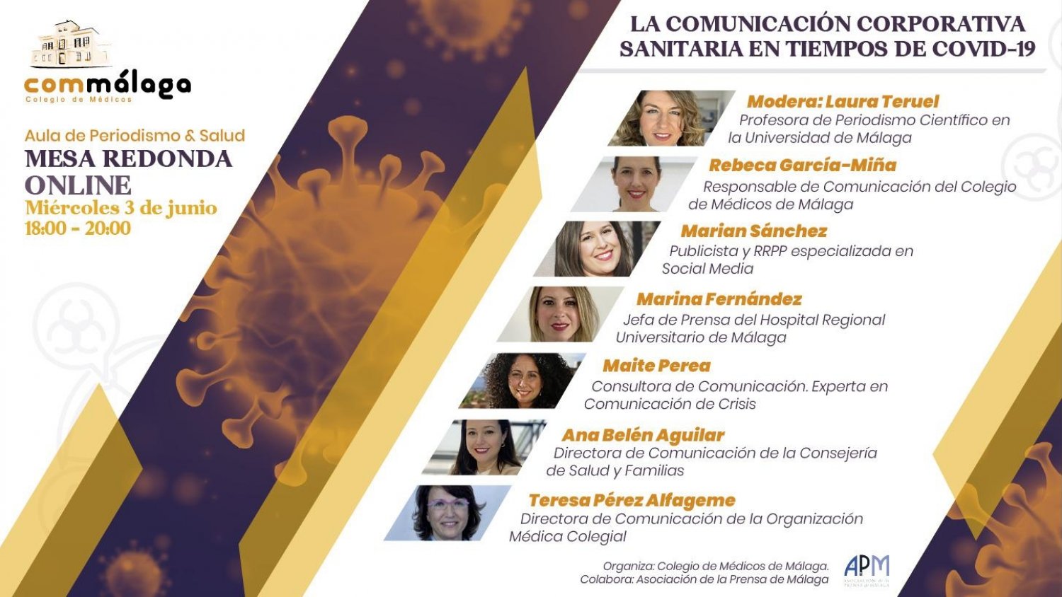 La APM y el Colegio de Médicos analizan este miércoles la comunicación corporativa en tiempos de COVID-19