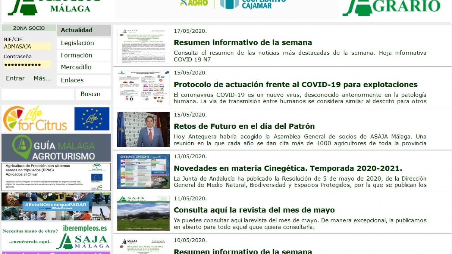 ASAJA Málaga pone en marcha una plataforma de formación virtual dirigida al sector primario