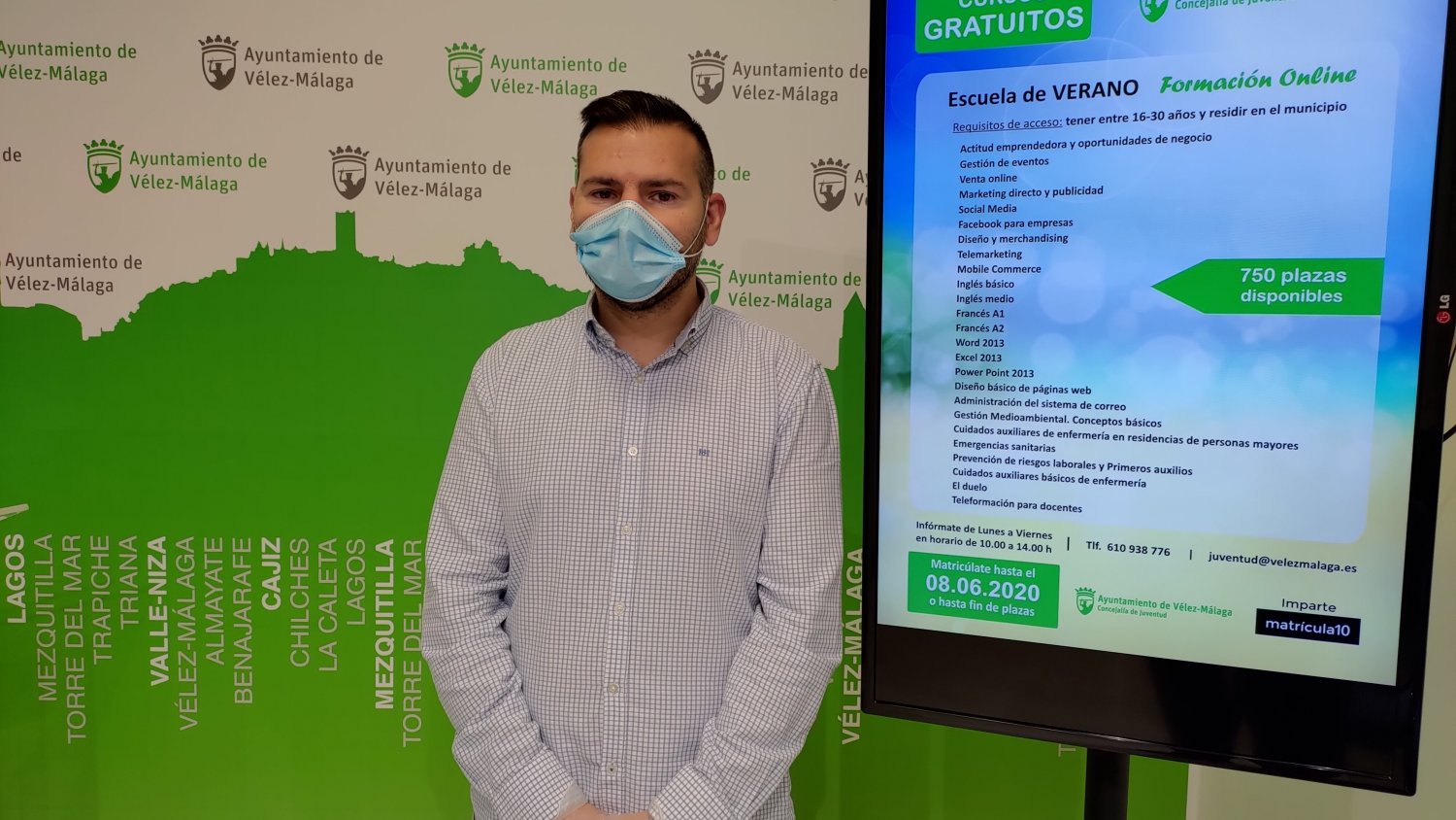 Vélez-Málaga pone en marcha la escuela de verano online con 25 cursos y 750 plazas gratuitas