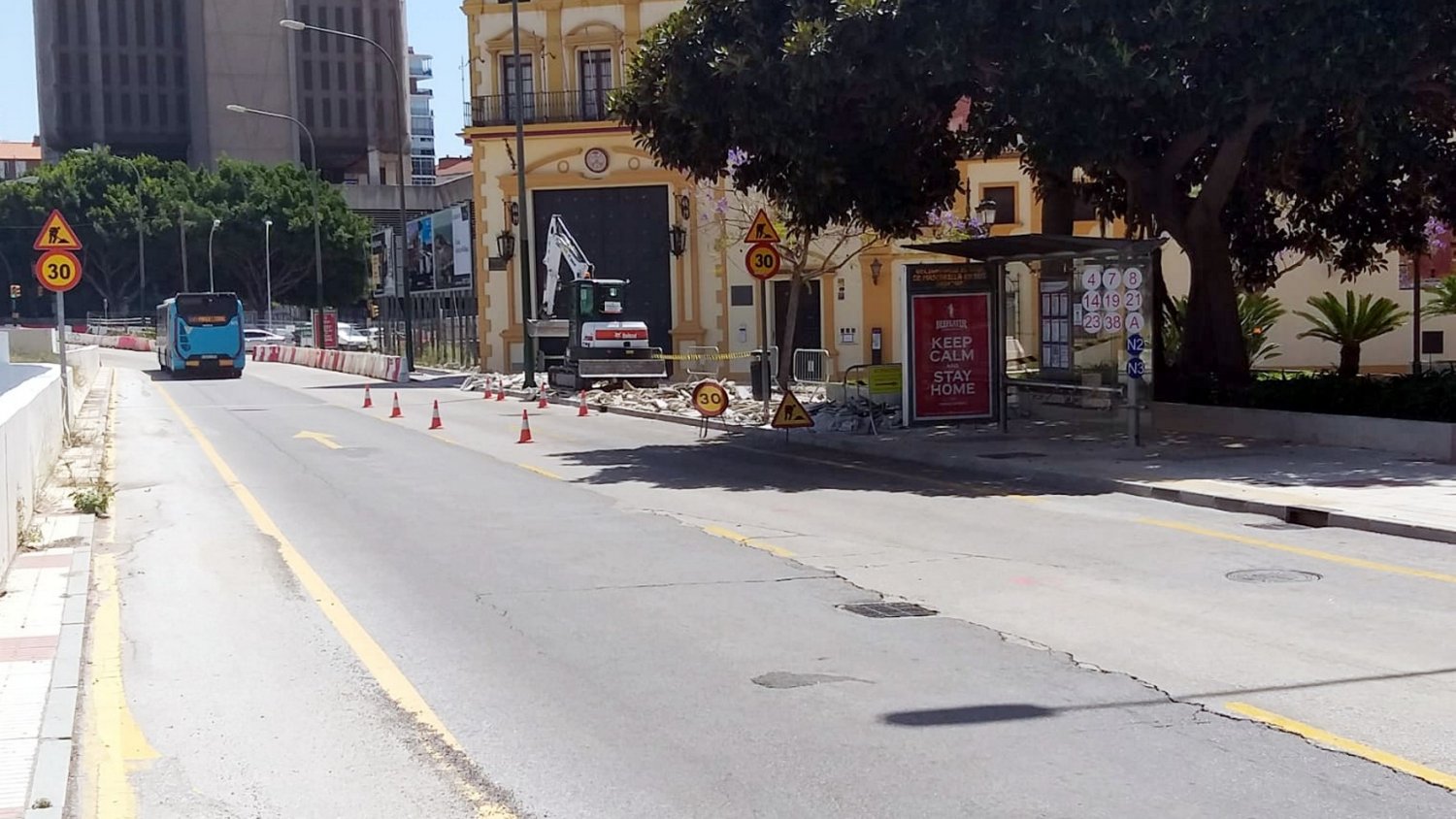 Las obras de reurbanización del Metro de Málaga llegan a la Plaza Enrique Navarro