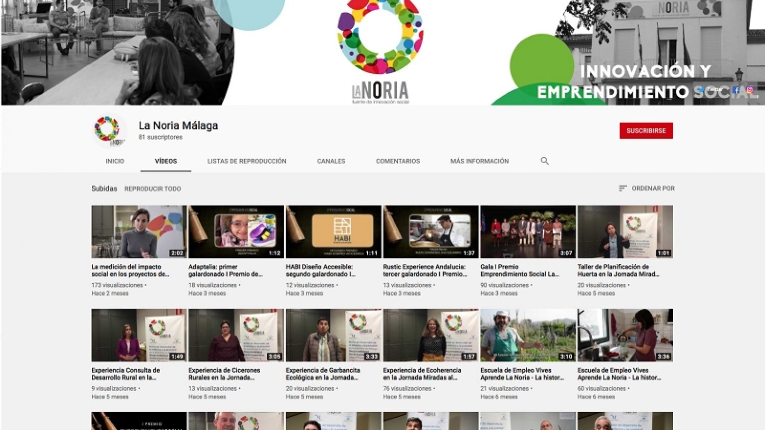 La Noria ofrece más de 60 experiencias de innovación social y emprendimiento en su canal de Youtube