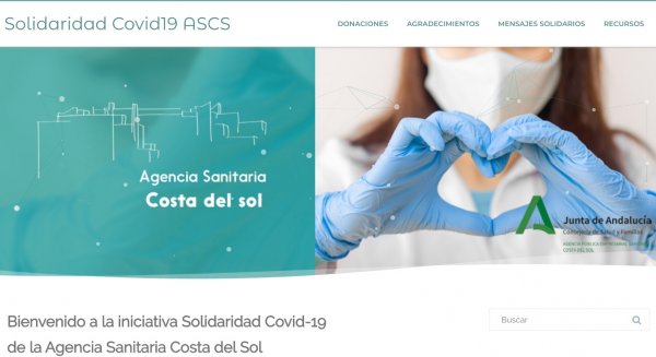 La Agencia Sanitaria Costa del Sol crea una nueva web para agradecer las muestras de apoyo y solidaridad