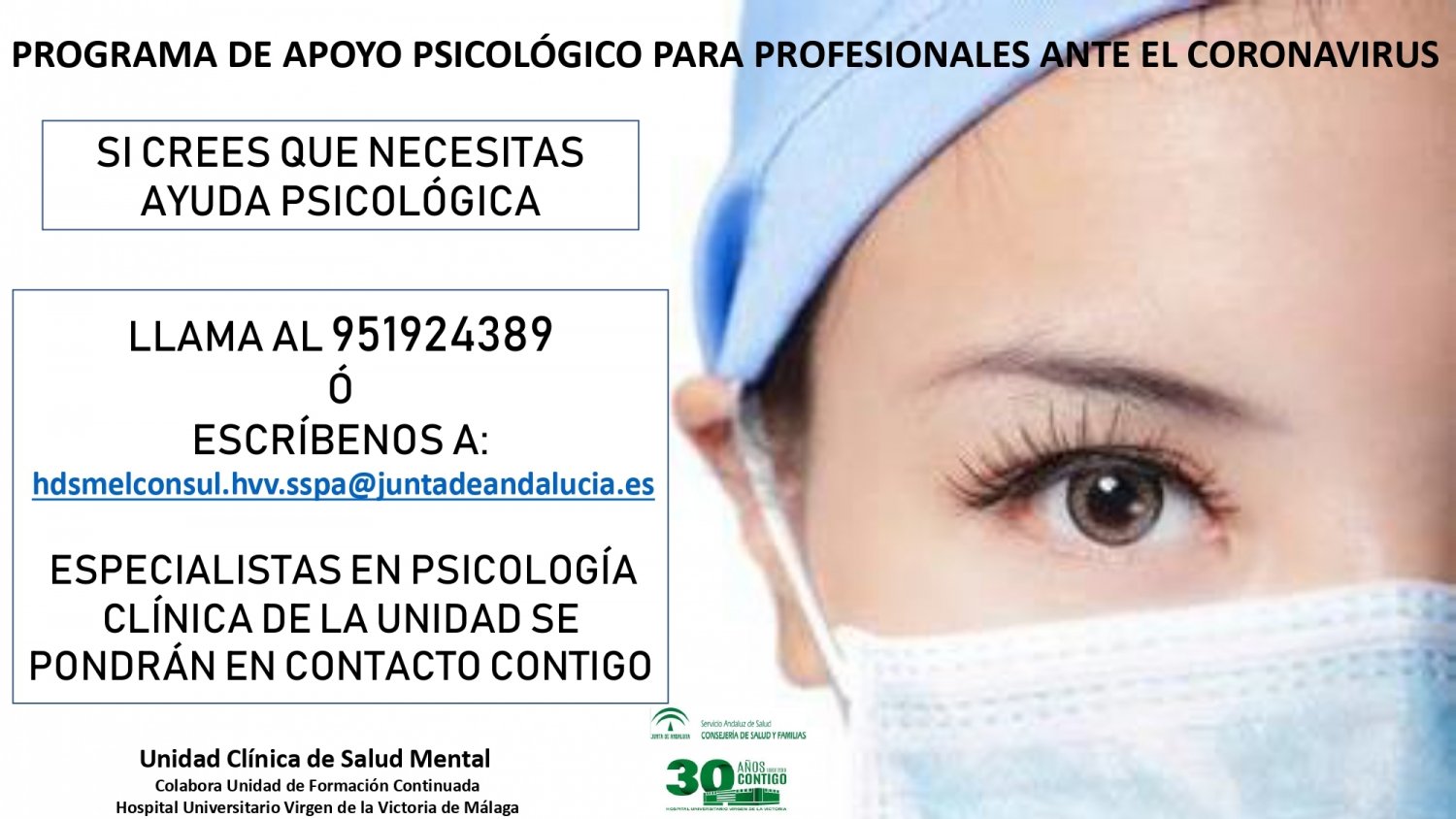 El Clínico cuenta con un programa de apoyo psicológico para pacientes aislados, familiares y profesionales