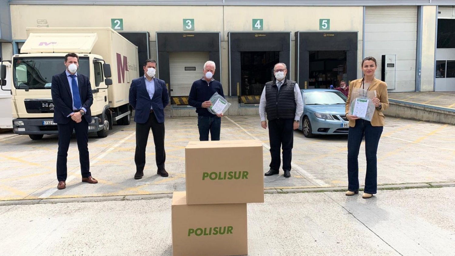 El SAS recibe 200.000 pantallas protectoras donadas por la empresa onubense Polisur