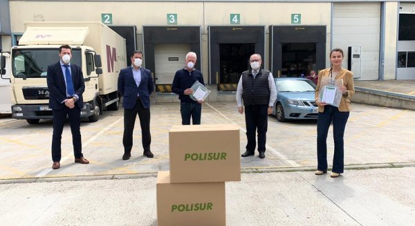 El SAS recibe 200.000 pantallas protectoras donadas por la empresa onubense Polisur
