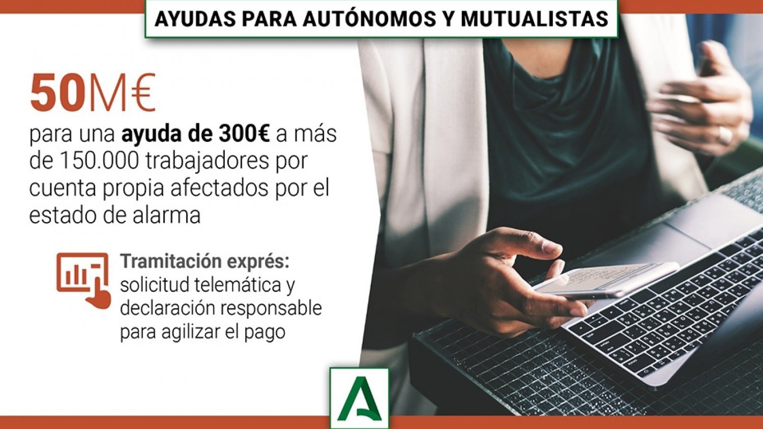 Desde hoy es posible solicitar la ayuda de 300 euros para autónomos puesta en marcha por la Junta