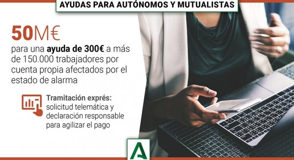Desde hoy es posible solicitar la ayuda de 300 euros para autónomos puesta en marcha por la Junta