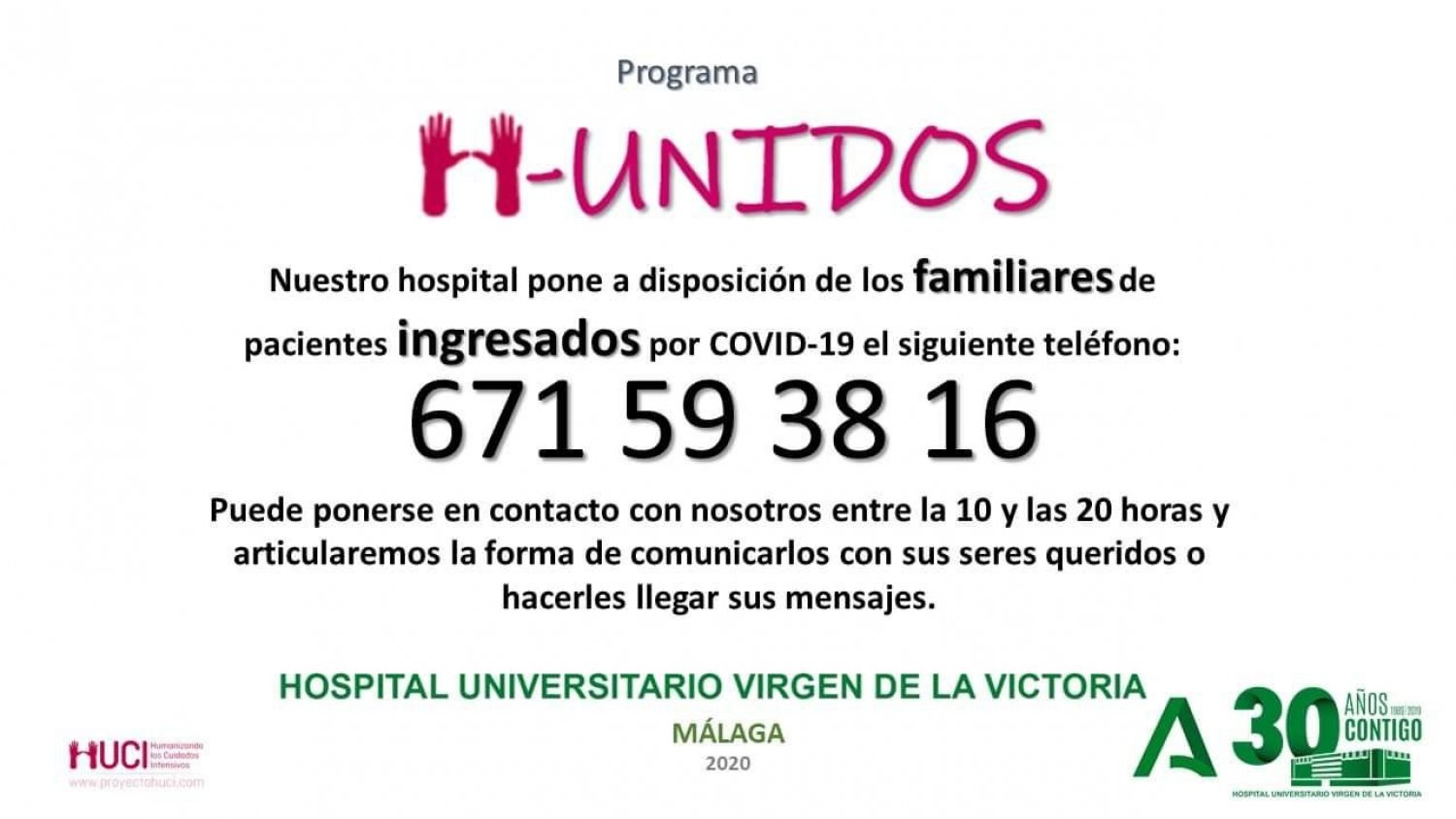 El Clínico inicia un programa pionero para que pacientes ingresados por COVID-19 hablen con sus familias