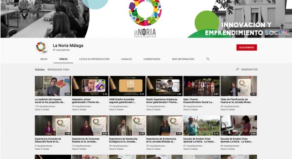 La Noria ofrece en su canal de Youtube experiencias de innovación y emprendimiento social