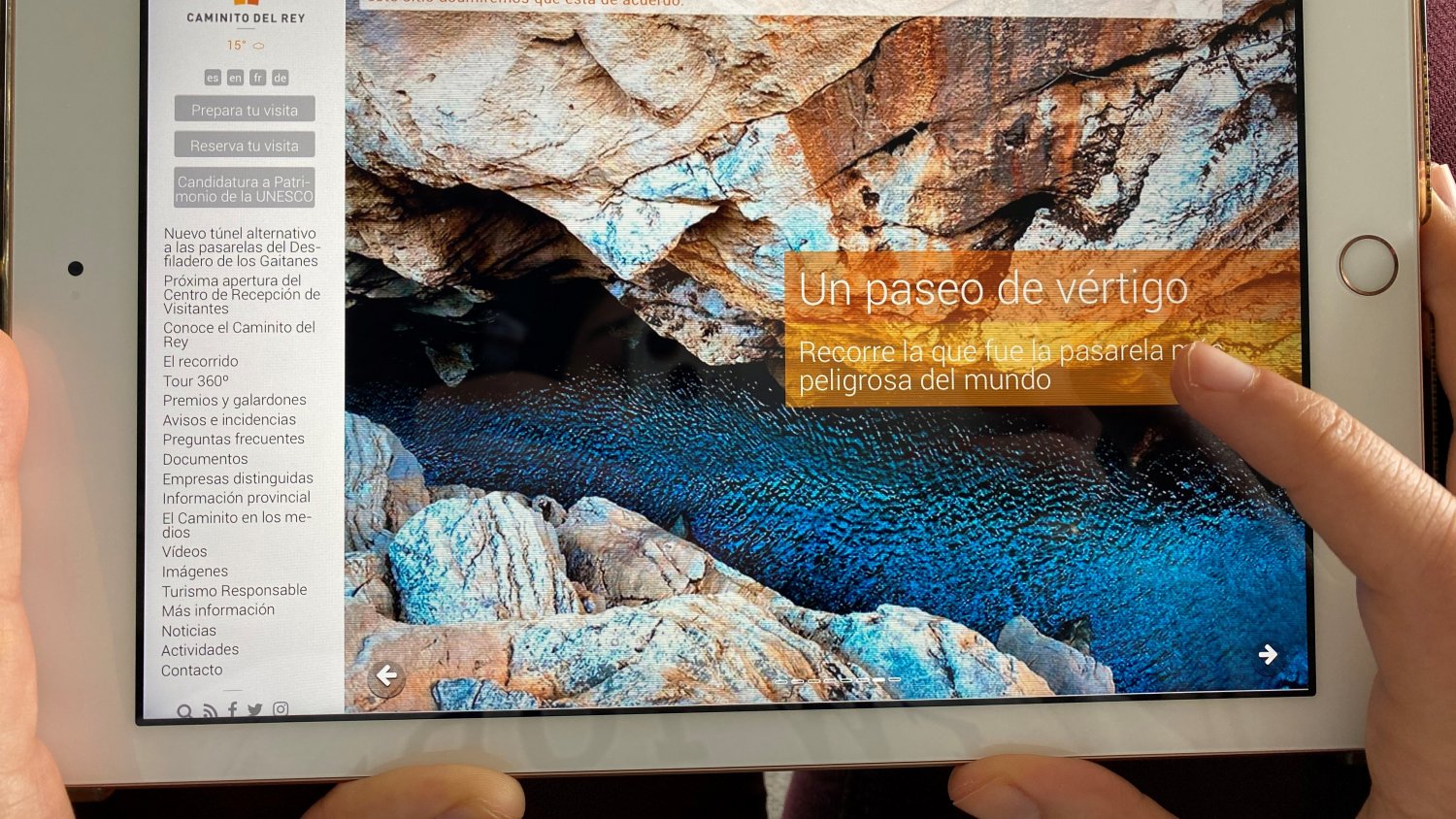 La web del Caminito del Rey recibe casi 9,5 millones de visitas en sus cinco años de funcionamiento