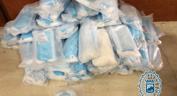 Intervenidas 1.575 mascarillas sanitarias tras descubrir que estaban a la venta en una nave del Polígono Guadalhorce
