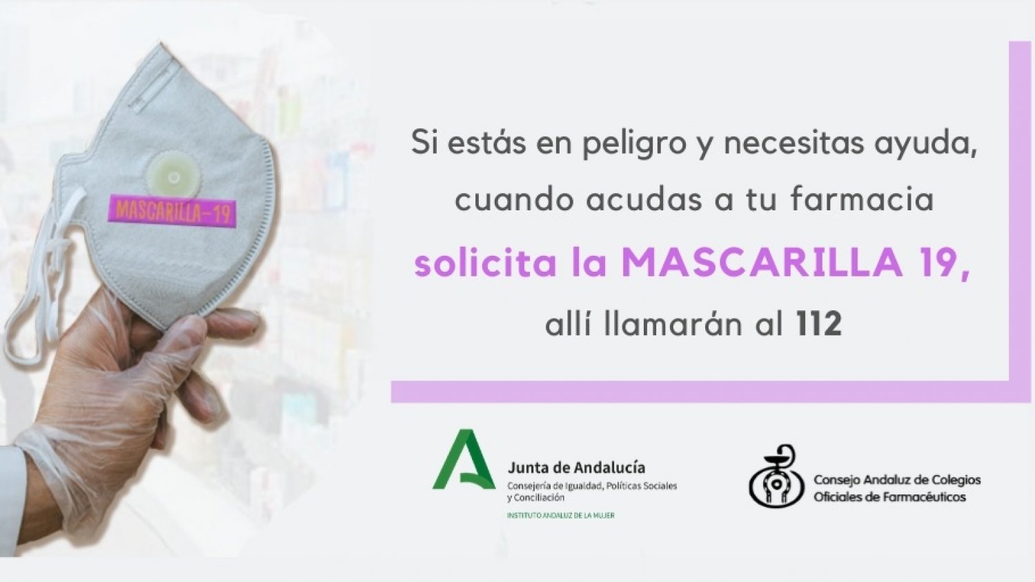 Las víctimas de violencia de género podrán solicitar ayuda en las farmacias con la clave ‘Mascarilla 19’