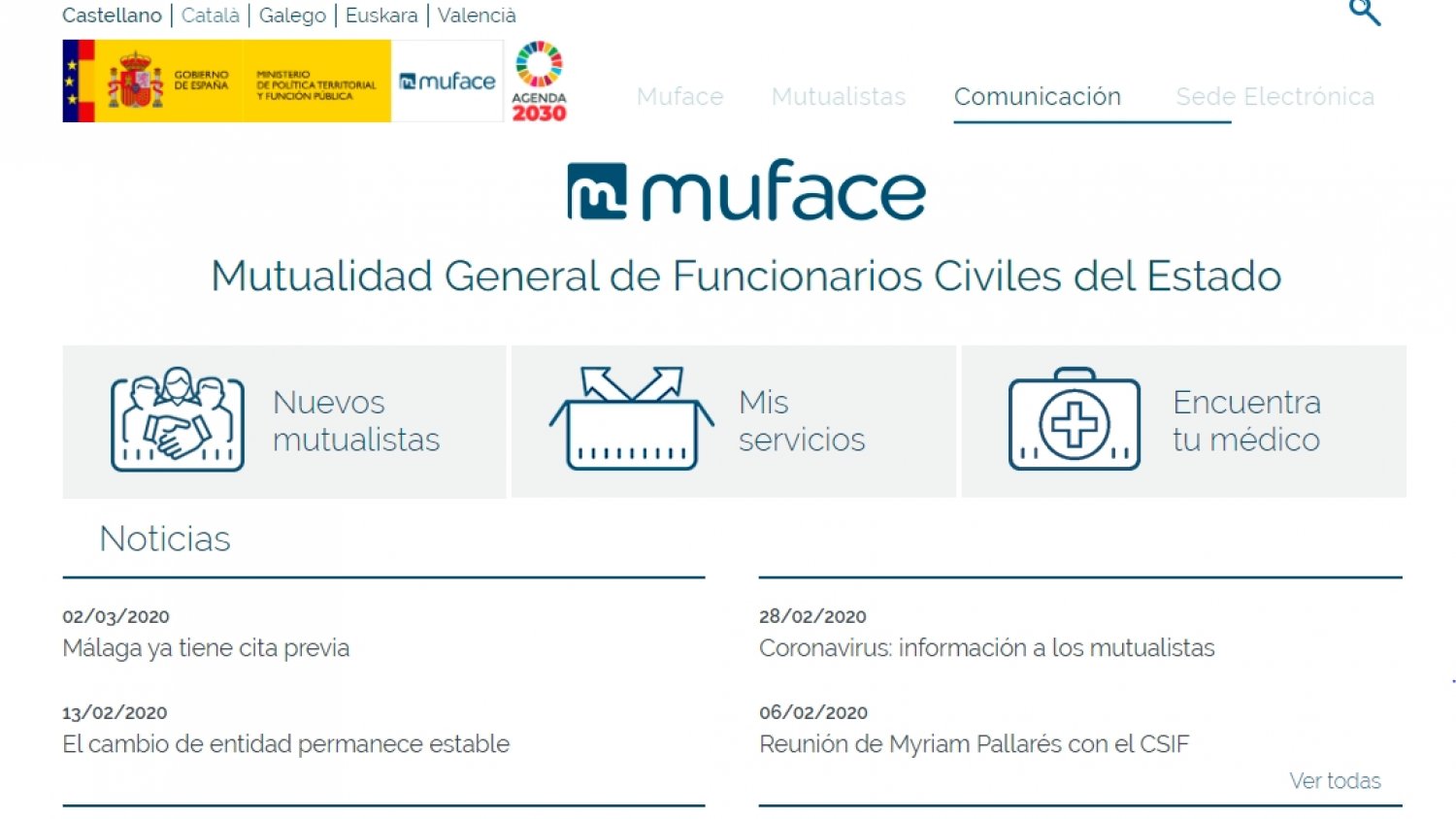 El servicio provincial de MUFACE implanta la cita previa en Málaga